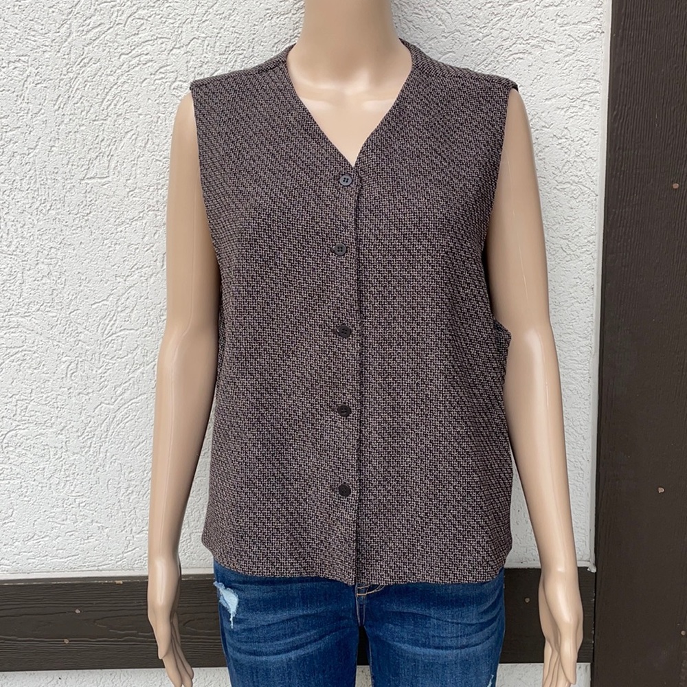Eileen Fisher woven vest large